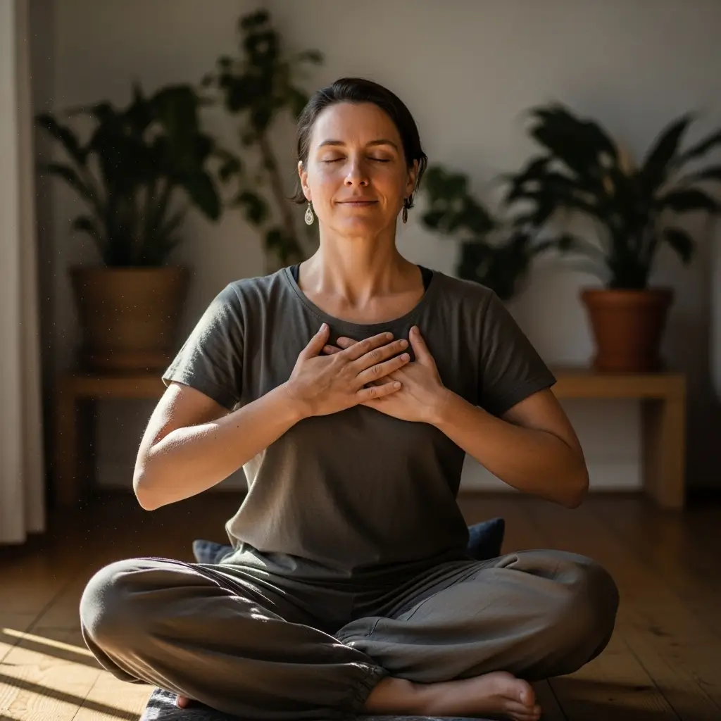 Person practicing meditation and relaxation techniques for holistic tinnitus management