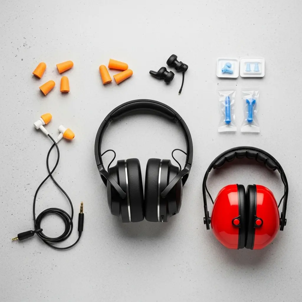 Hearing protection devices to prevent tinnitus - earplugs and noise-canceling headphones
