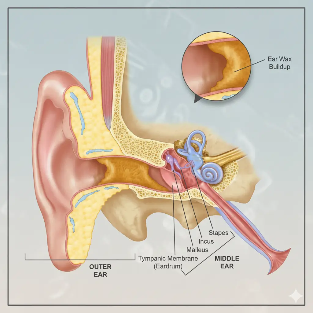 Diagram Showing Earwax Buildup Tinnitus