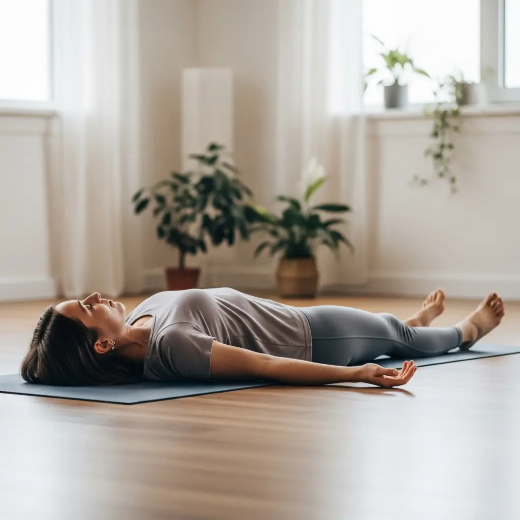 Yoga for tinnitus poses: Shavasana (corpse pose)
